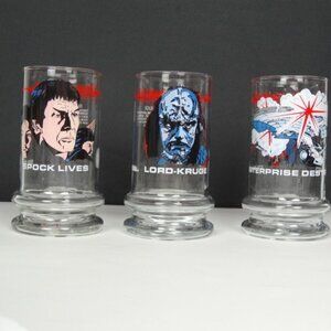 NWOT Vintage Star Trek Spock Lord Kauge Enterprise Glasses 1984